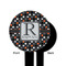 Gray Dots Black Plastic 6" Food Pick - Round - Single Sided - Front & Back