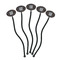 Gray Dots Black Plastic 7" Stir Stick - Oval - Fan