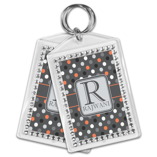 Gray Dots Bling Keychain - MAIN