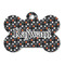 Gray Dots Bone Shaped Dog ID Tag (Personalized)