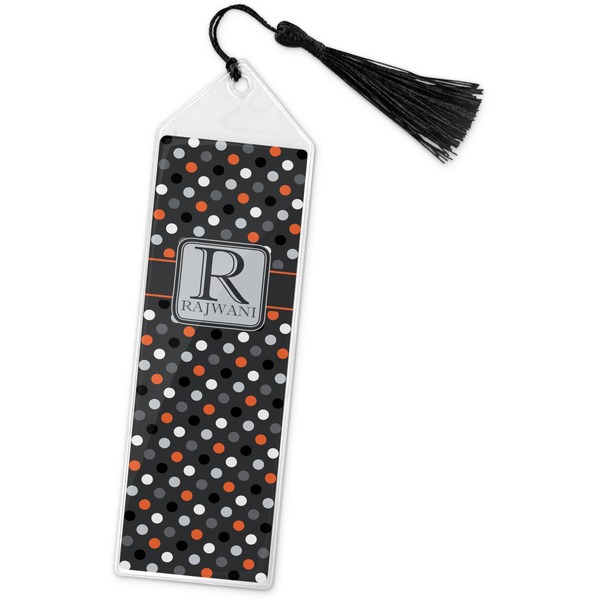 Custom Gray Dots Book Mark w/Tassel (Personalized)