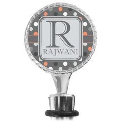 Gray Dots Wine Bottle Stopper (Personalized)