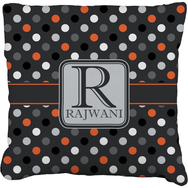 Custom Gray Dots Faux-Linen Throw Pillow 20" (Personalized)