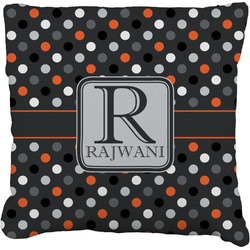 Gray Dots Faux-Linen Throw Pillow 26" (Personalized)