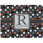 Gray Dots Woven Fabric Placemat - Twill w/ Name and Initial