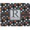 Gray Dots Woven Fabric Placemat - Twill w/ Name and Initial
