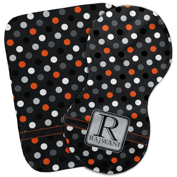 Custom Gray Dots Burp Cloth (Personalized)