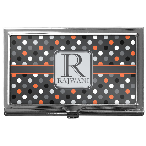 Custom Gray Dots Business Card Case
