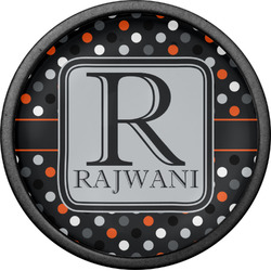 Gray Dots Cabinet Knob (Black) (Personalized)