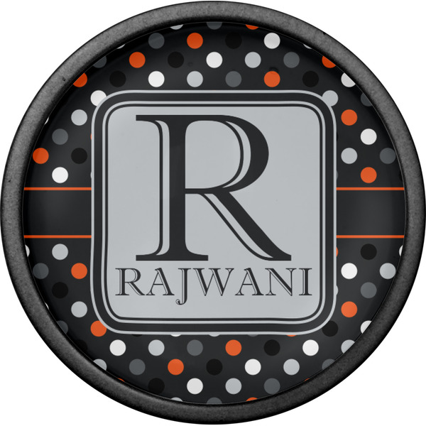 Gray Dots Cabinet Knob - Black - Front