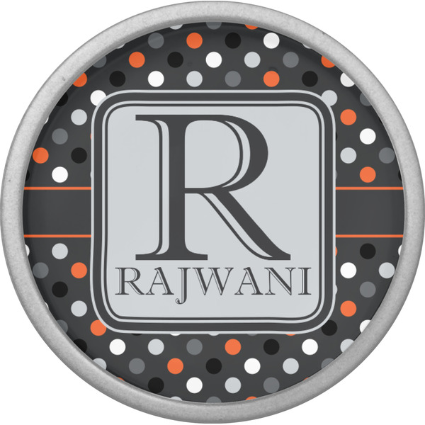 Gray Dots Cabinet Knob - Nickel - Front