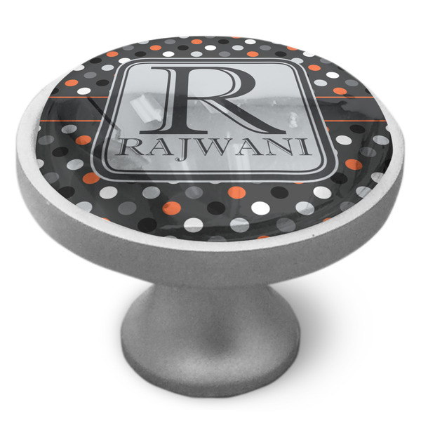 Custom Gray Dots Cabinet Knob (Personalized)