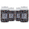 Gray Dots Can Cooler (12 oz) - Set of 4 w/ Name and Initial