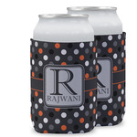 Gray Dots Can Cooler (12 oz) w/ Name and Initial