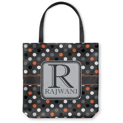 Gray Dots Canvas Tote Bag (Personalized)