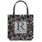 Gray Dots Canvas Tote Bag - Small - 13"x13" (Personalized)