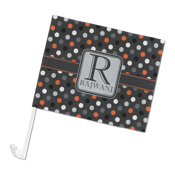 Custom Gray Dots Car Flag - Large (Personalized)