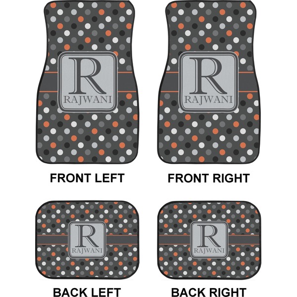 Gray Dots Car Floor Mats Set (2F + 2B)