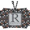 Gray Dots Rear View Mirror Ornament (Personalized)