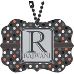Gray Dots Rear View Mirror Charm (Personalized)