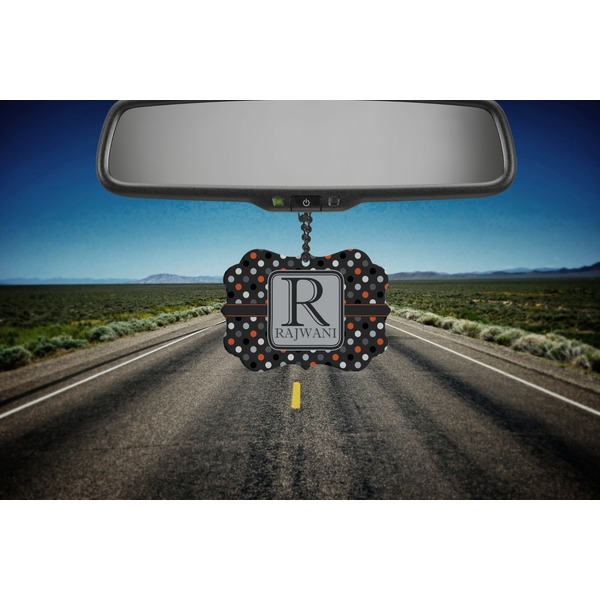 Gray Dots Car Ornament (Road)
