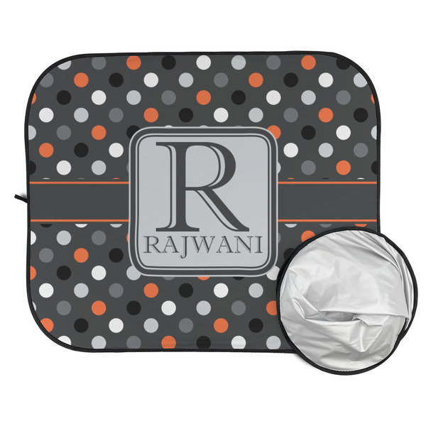 Gray Dots Car Sun Shades - FOLDED & UNFOLDED