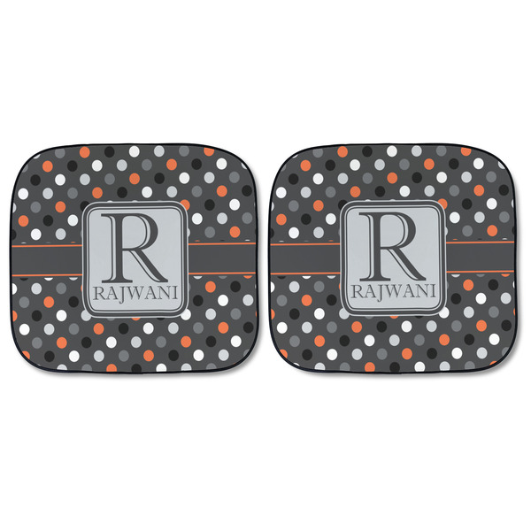 Gray Dots Car Sun Shades - FRONT