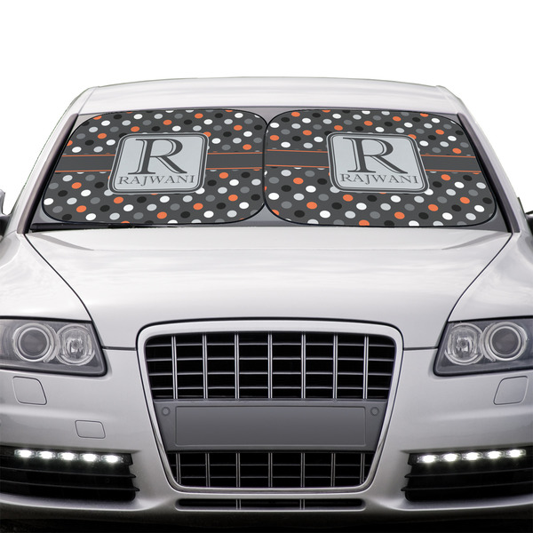 Gray Dots Car Sun Shades - IN CONTEXT