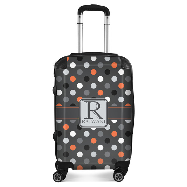 Custom Gray Dots Suitcase - 20" Carry On (Personalized)