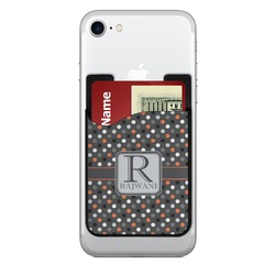 Gray Dots 2-in-1 Cell Phone Credit Card Holder & Screen Cleaner (Personalized)