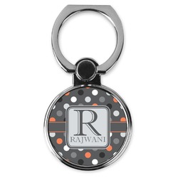 Gray Dots Cell Phone Ring Stand & Holder (Personalized)