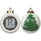 Gray Dots Ceramic Christmas Ornament - X-Mas Tree (APPROVAL)