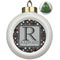 Gray Dots Ceramic Christmas Ornament - Xmas Tree (Front View)