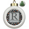 Gray Dots Ceramic Ball Ornament - Christmas Tree (Personalized)