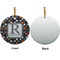 Gray Dots Ceramic Flat Ornament - Circle Front & Back (APPROVAL)