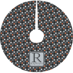 Gray Dots Tree Skirt (Personalized)