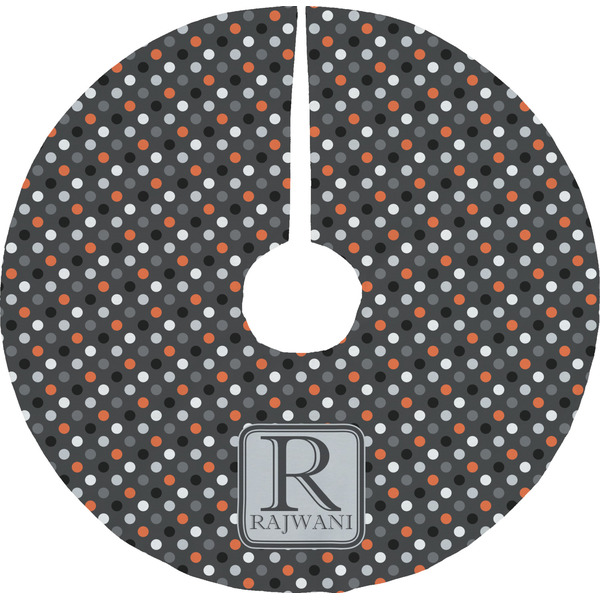 Custom Gray Dots Tree Skirt (Personalized)