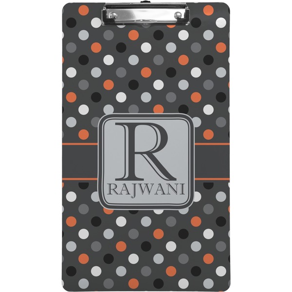 Custom Gray Dots Clipboard (Legal Size) (Personalized)
