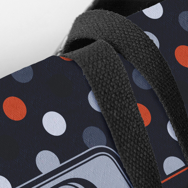 Gray Dots Closeup of Tote w/Black Handles