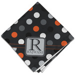 Gray Dots Cloth Dinner Napkin - Single w/ Name and Initial