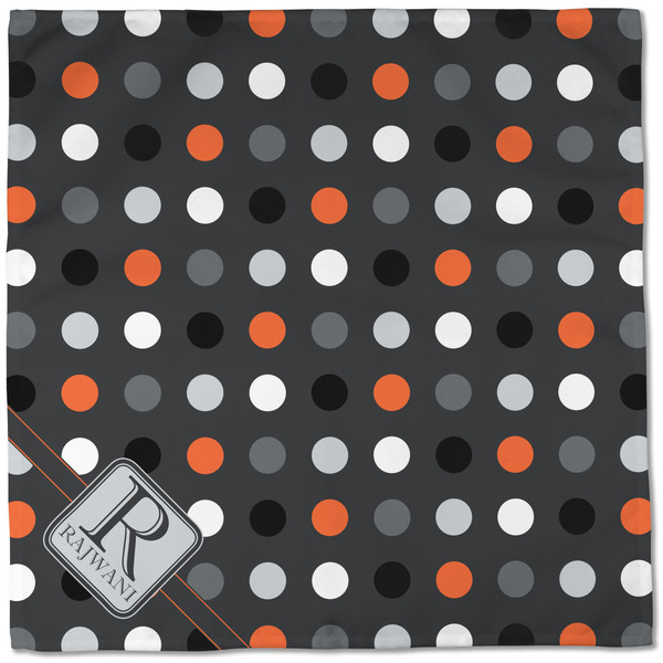 Gray Dots Cloth Napkins - Personalized Dinner (Full Open)