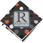 Gray Dots Cloth Cocktail Napkin - Single w/ Name and Initial