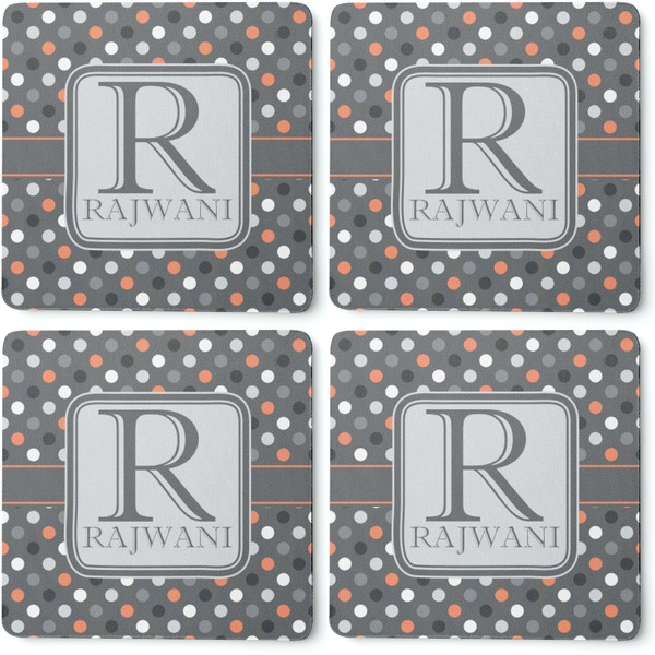 Gray Dots Coaster Rubber Back - Apvl