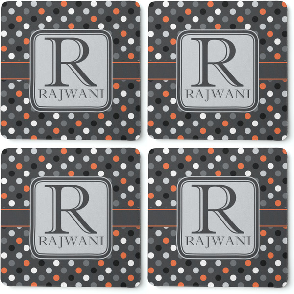 Gray Dots Coaster Rubber Back - Apvl
