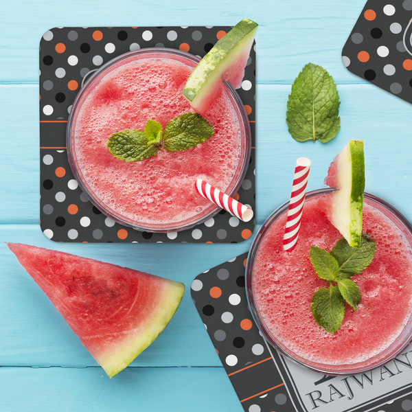 Gray Dots Coaster Set - LIFESTYLE