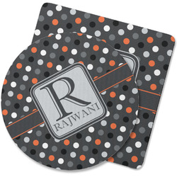 Gray Dots Rubber Backed Coaster (Personalized)
