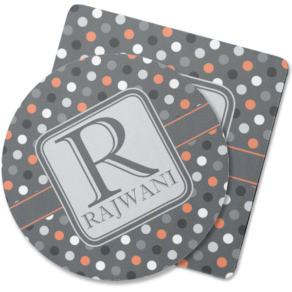 Custom Gray Dots Rubber Backed Coaster (Personalized)