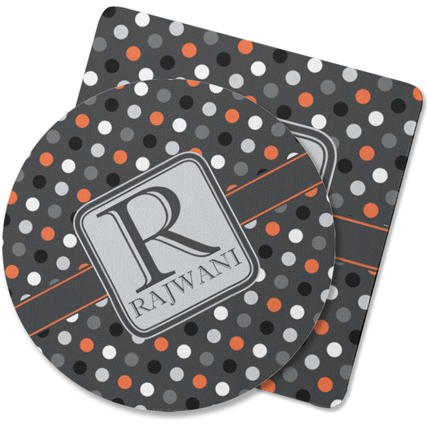 Custom Gray Dots Rubber Backed Coaster (Personalized)