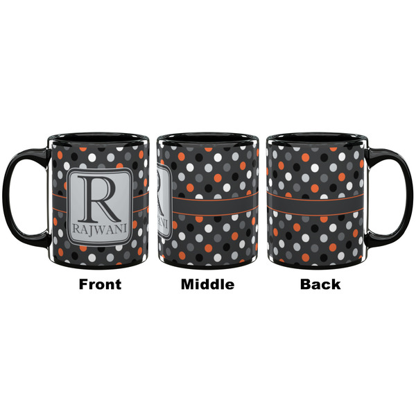Gray Dots Coffee Mug - 11 oz - Black APPROVAL