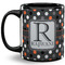 Gray Dots 11 Oz Coffee Mug - Black (Personalized)